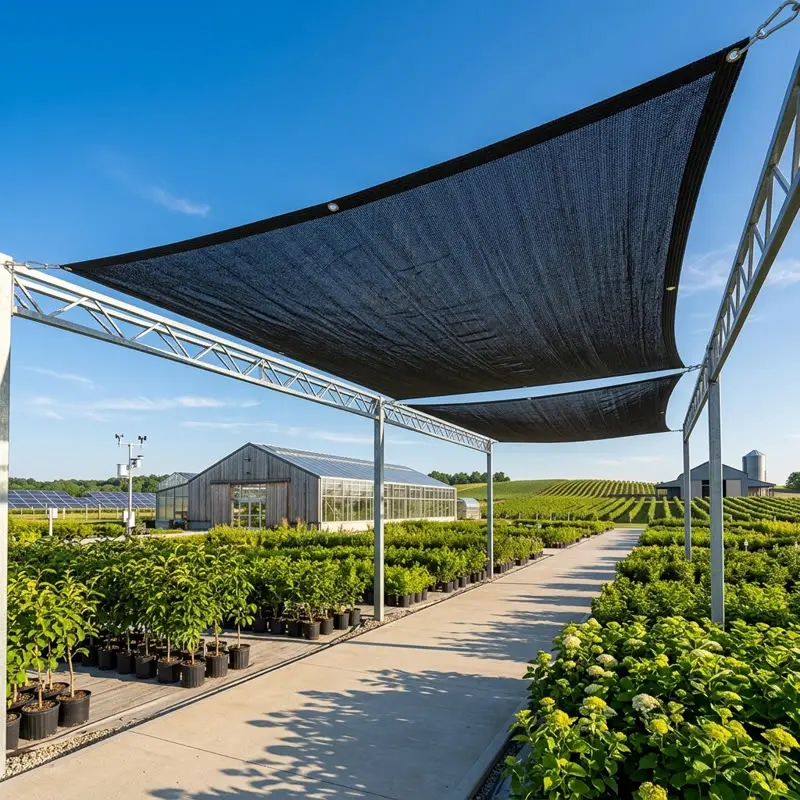 reinforce UV-resistant breathable sunshade net, 10 ×13 ft, with thickened edges and reinforced seams, equipped with rivet snap hooks, suitable for covering gardens and greenhouses
