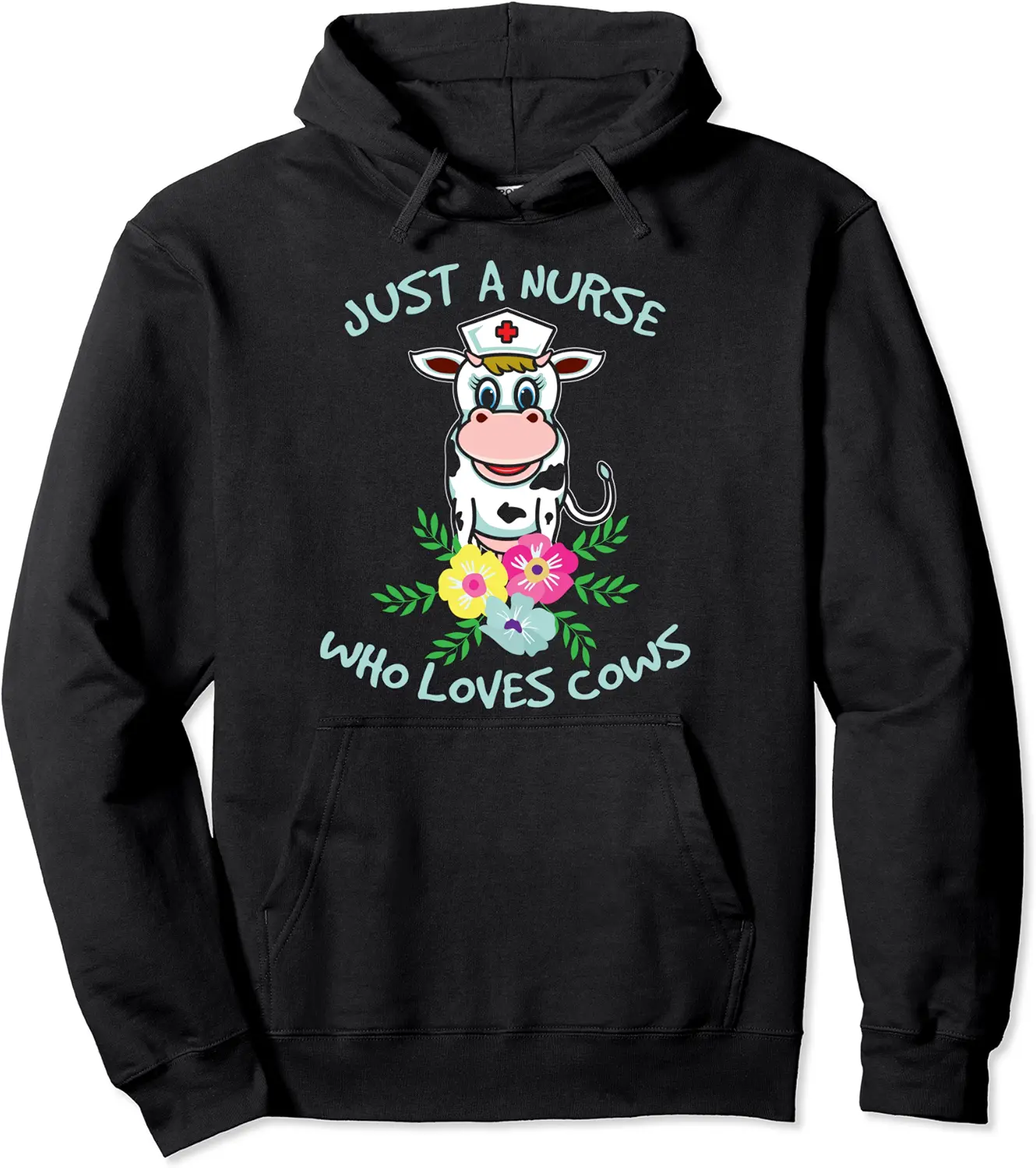 Funny Nursing Clothing Just A Nurse Who Loves Cows Gift Idea Pullover Hoodie - Vanessaf Shop 23B0BRTQ68H3