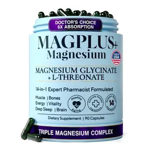 Liposomal Magnesium Complex 900mg 14 in 1 with Magnesium Glycinate L Threonate Citrate Taurate and Malate for Sleep Muscle Brain and Nerve Support 90 Capsules