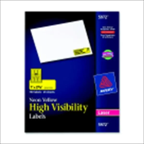 Avery 1054671 Easy Peel Rectangle Paper Labels, Neon Yellow, 750-Count Pack for Labeling Needs