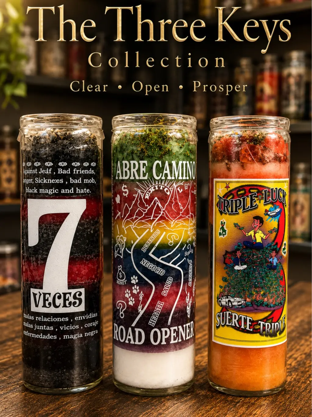 The Three Keys Collection | 3 Hand-Prepared Ritual Candle Bundle