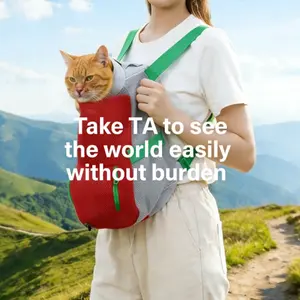 Cat Backpack for Outdoor Travel, Breathable Adjustable Pet Carrier, Medium-Sized Cat Shoulder Bag, Portable and Comfortable