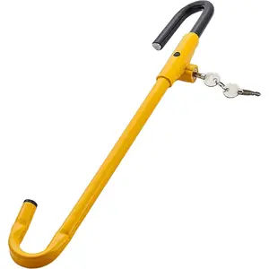 Steering Wheel Lock Anti-  Device, Steering Wheel Pedal  Lock Retractable Hook   Products Universal Fit(Yellow)