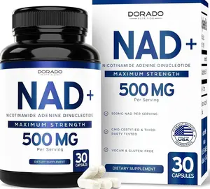 NAD Supplement (500mg of 95% Pure NAD+ Per Serving) NMN Supplement, NAD Nicotinamide Riboside Support (Third Party Tested, Vegan Safe, Non-GMO, No Fillers, & Made in the USA - 30 Vegan Capsules)
