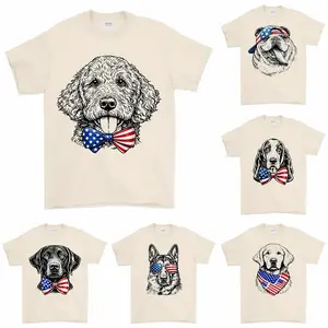 Puppy Love Dog T-Shirt, 50 Dog Breeds Patriotic USA Graphic Tee, 4th of July Dog Lover Shirt, Cute Puppy Independence Day Shirt, Gildan Unisex Tee, Gift for Pet Lovers, Casual Wear - AL