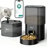 [Upgrade] Automatic Smart Cat Feeder and Water Fountain, 3L WiFi Timed Pet Food Dispenser and 2.5L Water Dispenser with APP for Cats and Dogs, Voice Recorder, Stainless Steel Bowl, Low Noise, Dual Power Supply catwaterfountain