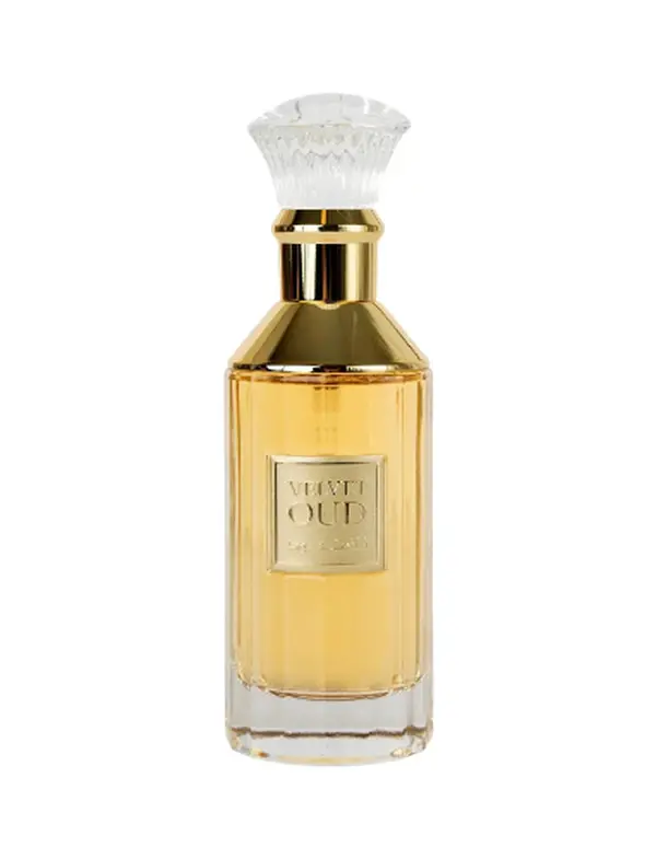 Lattafa Velvet Oud Eau de Parfum - 100ml/3.4oz Liquid Bottle, Bold Oud Unisex Woody Spicy Oriental 100 ml Perfume for Adults with Leather, Amber Notes & Smooth Finish, Single Item, Paraben-Free, Bold Oud, Smooth Finish