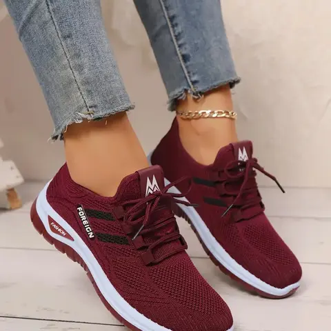 Women's New Breathable Casual Sports Shoes, Lightweight Comfortable Lace-Up Mesh Sneakers, Versatile Everyday Footwear, All-Season Sneakers, Athletic Casual Sneakers