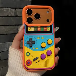 Mobile phone case: Cartoon game machine pattern simulation anti-skid and anti-drop TPU mobile phone case, suitable for iPhone 17, 16, 15, 14, 13, 12, 11, X, XS and other models. Christmas and Thanksgiving gifts for relatives and friends