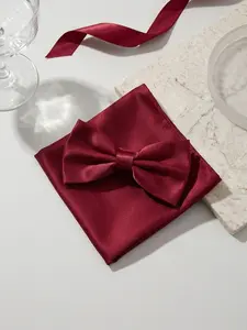 Vintage Multicolor Emerald Satin Bow Tie Set + Pocket Square, Perfect for Weddings and Evening Events, Elegant Attire Accessory
