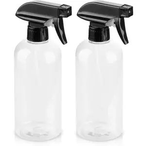 Plastic  Bottles 2 Pack Clear Empty  Bottle 16oz 500ml  Bottle Sprayer for Hair, Cleaning,