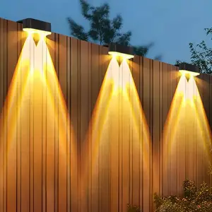 Solar Fence Light Set, LED Deck Lamp Solar Powered, 10 Lighting Modes, Outdoor Fence Post Patio Pool Wall Decor, Water Resistant, Solar Landscape Lights