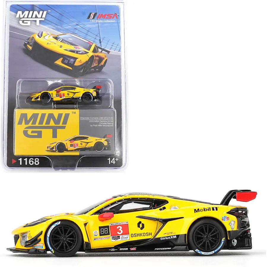 Mini GT 1:64 Chevrolet Corvette Z06 GT3.R #3 Corvette Racing by Pratt Miller Motorsports 2025 IMSA Daytona 24 Hrs