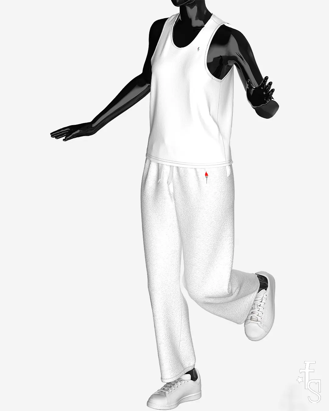 Fabric Syndicate  - Wide-Leg Jogger (White)