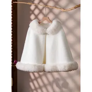 Women's Winter Warm Faux Fur Shawl Wrap, Elegant Plain Design, Soft Plush Scarf for Cold Weather, Stylish Accessory for Daily Wear