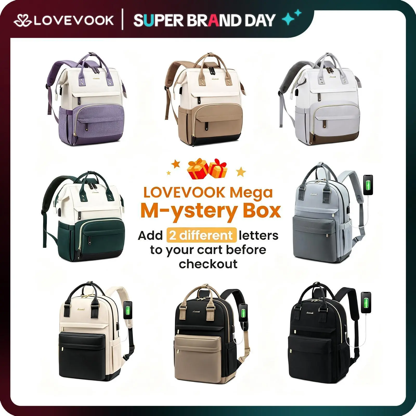 【BUY 2 SAVE 1】LOVEVOOK Buy 2 Pay 1 Price 15.6inch Laptop Backpack Versatile and Durable Combines Style and Function