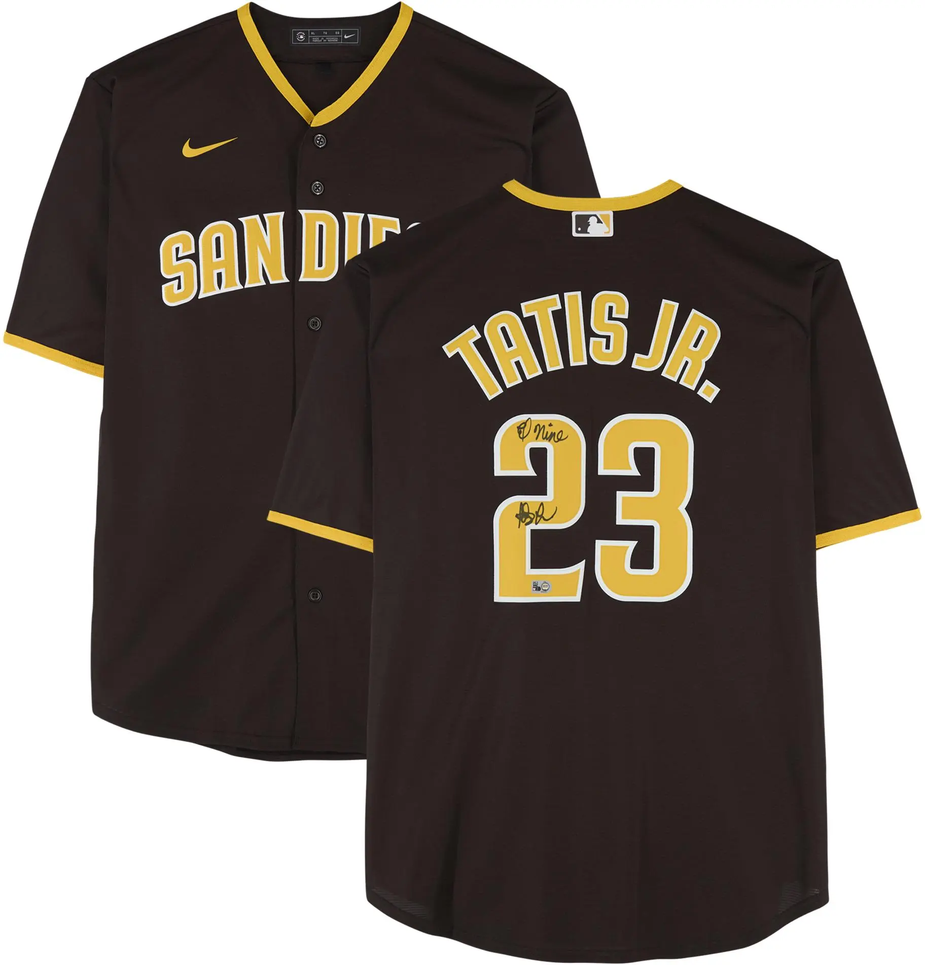 Fernando Tatis Jr. San Diego Padres Autographed Brown Nike Replica Jersey with "El Nino" Inscription - Fanatics Authentic Certified