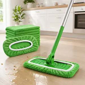 10×4.5 Inch Thickened Microfiber Mop Replacement Cloths 10 Pack, Machine Washable Wet Dry Mop Pads Compatible with Swiffer Sweeper and Spin Mop Bucket, Eco-Friendly Household Floor Cleaning Refills