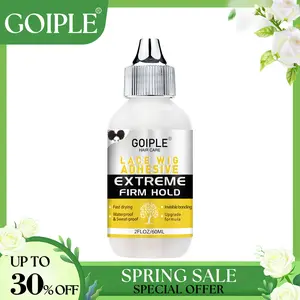 【Spring Glow-Up】Goiple Waterproof Lace Glue for Wigs - 60ML Strong Hold, Fast Dry Transparent Glueless Straight Hair Hair Weft Extensions