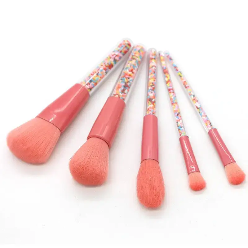 5 pc candy pink brush set for cake tools