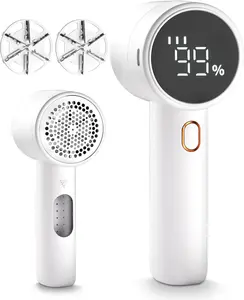 Portable Fabric Shaver with 6-Blade Head, LED Display, and Multiple Settings for Sweaters, Couch, and Fabrics