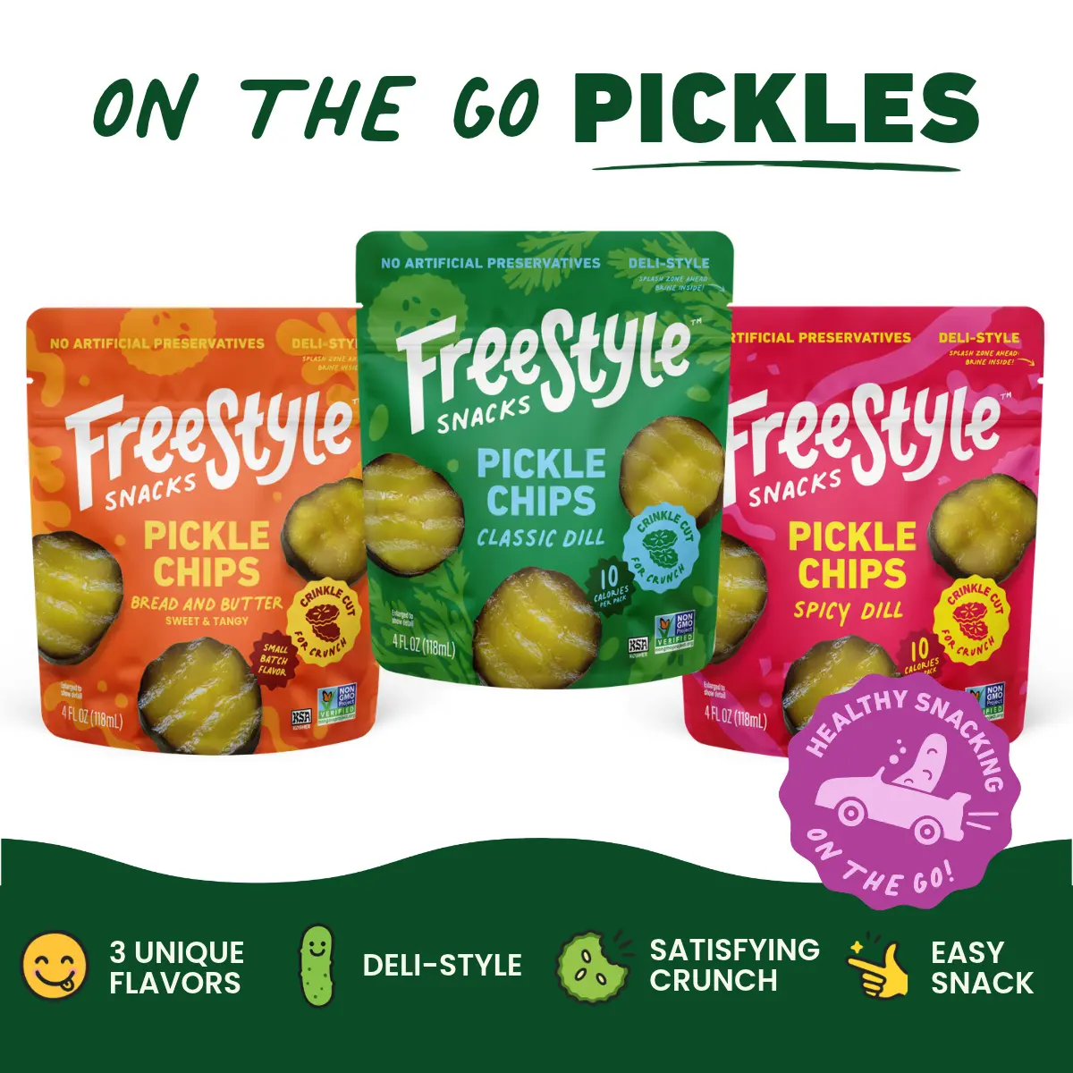 Pickle Variety Pack - 3 Bags - 4 oz - TIKTOK B&B