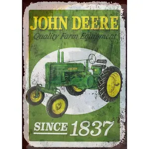 Wall art metal poster John Deere Metal Vintage Art Poster Tin Signs Unique Metal Bar Wall Plaque Decor Vintage Kitchen Tin Sign 12 X 8