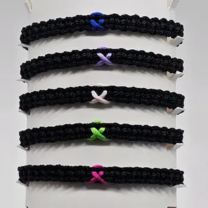 Cancer Awareness Macrame Bracelet, Ribbon Bracelet, Handmade Jewelry