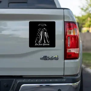 No Face Patriot Car Magnet - Rugged Patriotic American Flag Cloaked Figure Truck Bumper Magnet | Weatherproof Vinyl Magnetic Decal for Cars, Trucks, SUVs & Toolboxes | Bold Rebellious Patriot...
