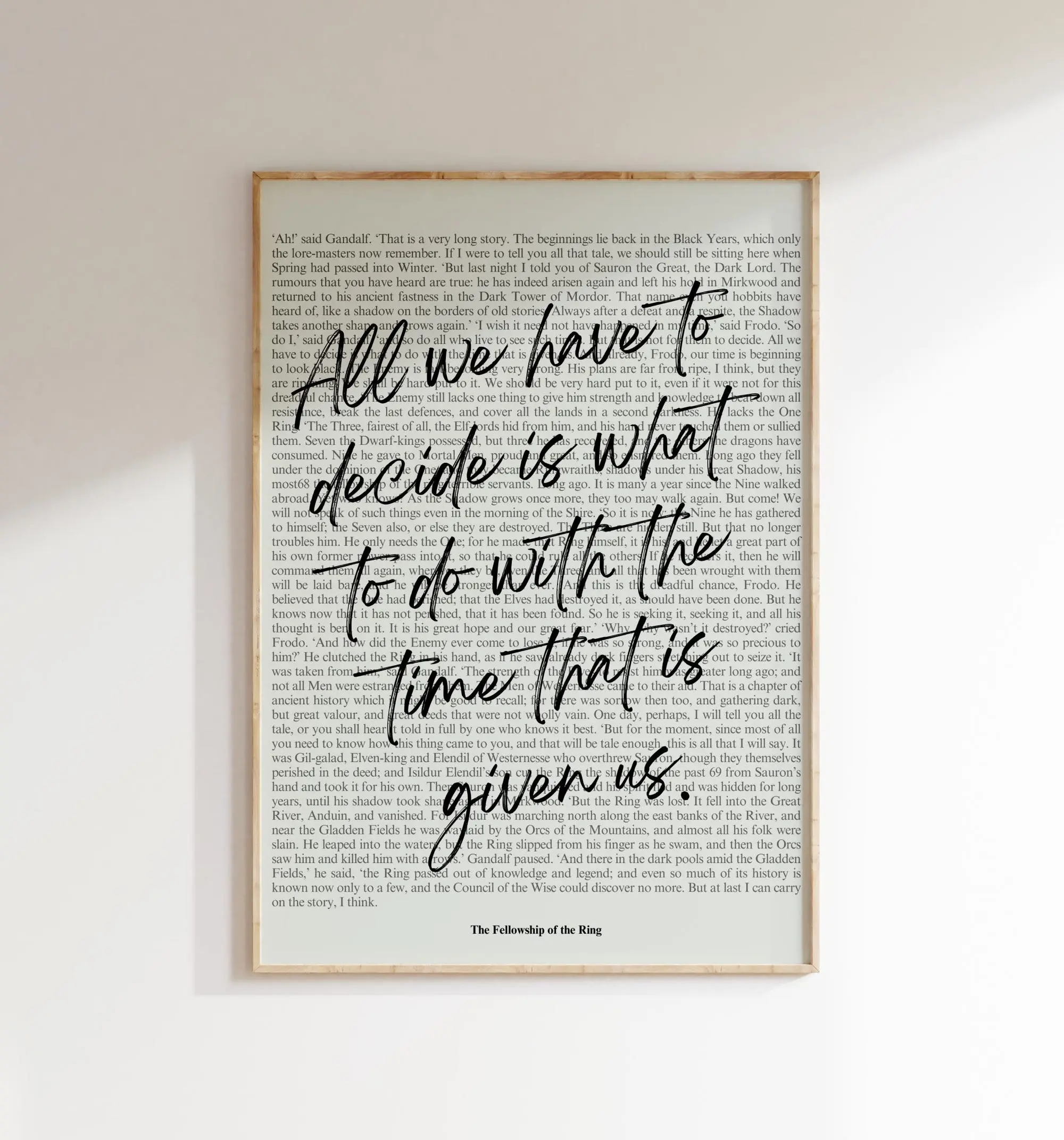 Book Quote Print, Lord Of The Rings Quote, The Fellowship Of The Ring, Tolkien Quote, Book Lover Poster