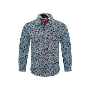 Kids Western Pearl Snaps Print Shirt-PS100K-170