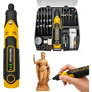 Mini Rotary Resin Cured Sanding and Polishing Tool Kit with 58 Accessories, Cordless Grinder Drill with 3 Variable Speeds(12000/14000/17000RPM), Type-C Rechargeable, Carving & DIY 3D Printed Resin Models
