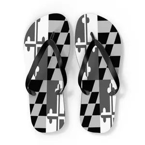 Grey Maryland Flag Flip Flops, Maryland Summer Sandals, Flag Sandals, Comfort Flip Flops, Quality Flip Flops, Unisex Sizing, Unique Gift, Walking Shoes, Footwear