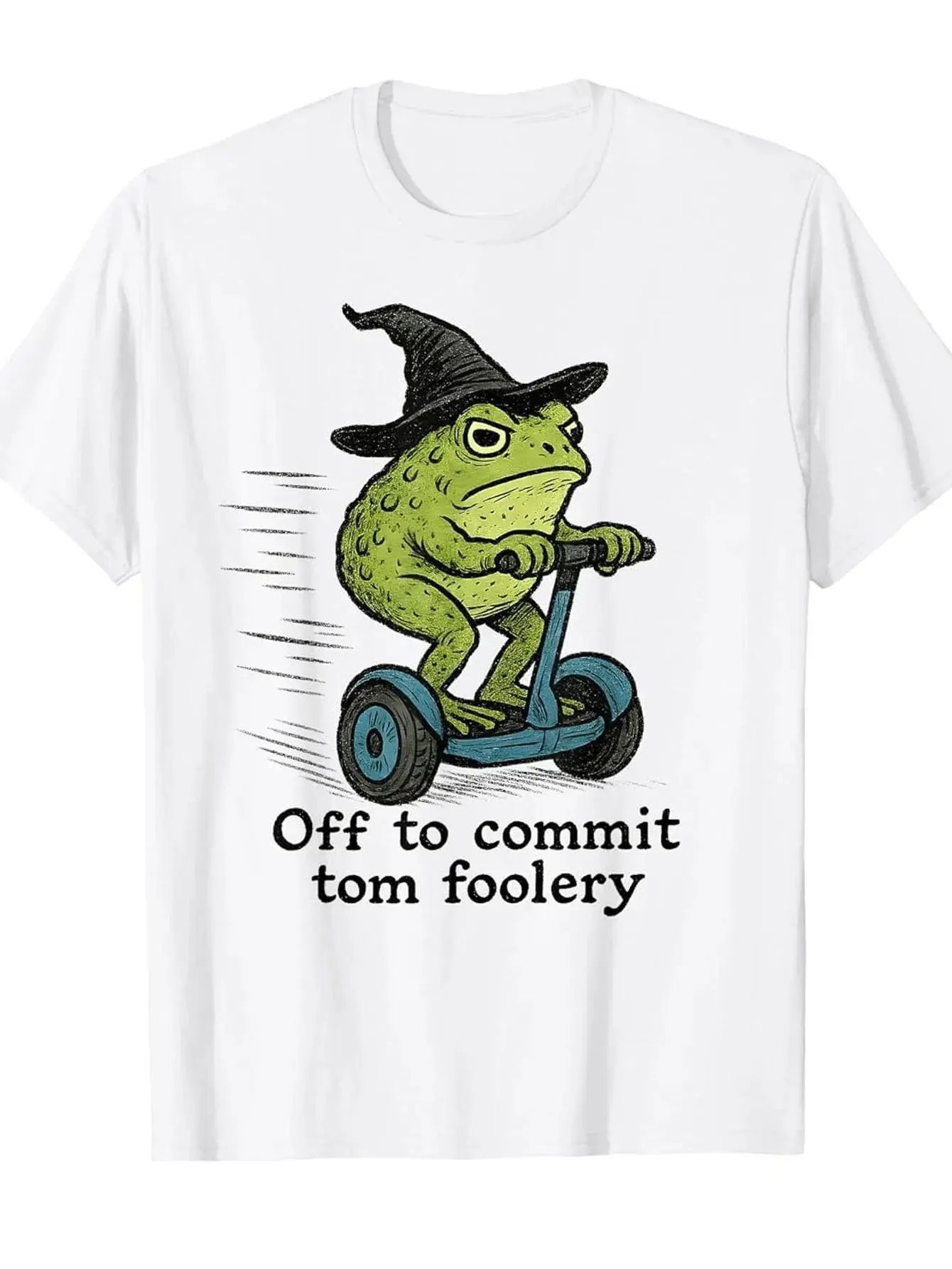Funny "Off to Commit Tom Foolery" Meme Frog Graphic T-Shirt