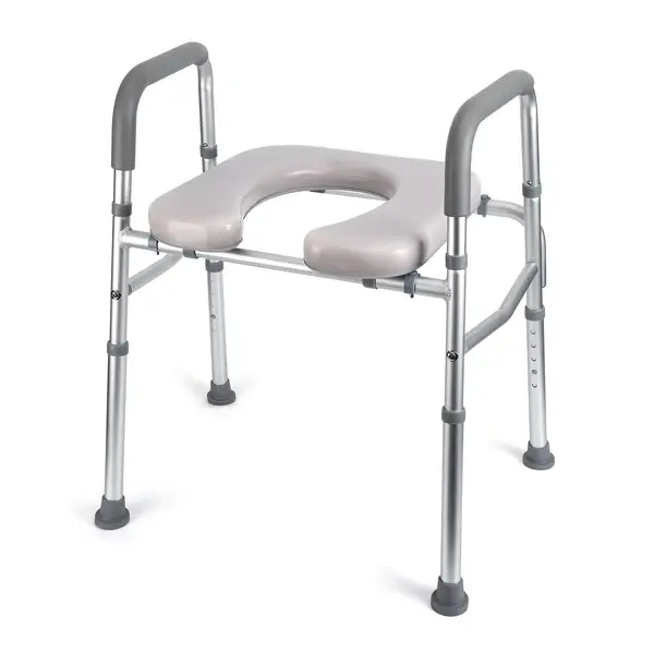 [FLASH SALE]  Garvee Raised Toilet Seat with Handles for Seniors, Supports Up to 350lbs, Adjustable Height Toilet Chair for Elderly and Disabled, Adult Potty Chair Bedside Commodes for Seniors