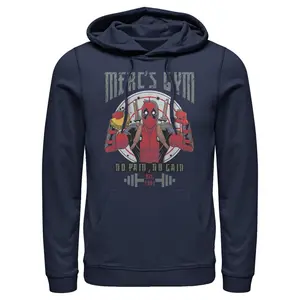 Men's Marvel Deadpool Gym No Pain No Gain Pull Over Hoodie