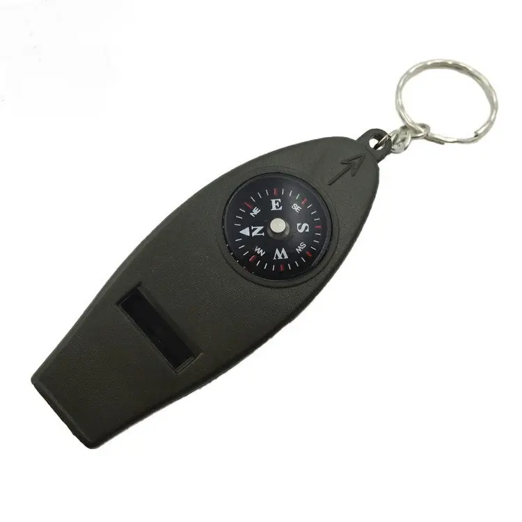 Outdoor 4-in-1 Compass Outdoor Portable magnifying glass Thermometer Camping Whistle Emergency Whistle