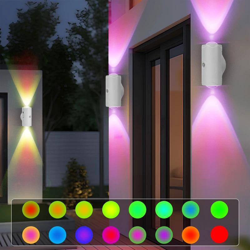 LED Wall Lights with Motion Detection Magnetic RGB Motion Sensor Lights Rechargeable Night Lights Adjustable RGB Gradient Ambient Lighting Battery Operated Ideal for Bedroom Living Room And Cabinet Decoration