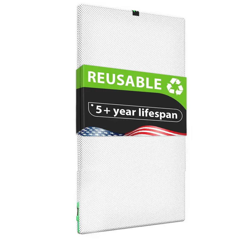 REair Washable and Reusable Air Filter for AC HVAC Furnace, MREV 8 Air Filters Machine Washable & Dryer Friendly, AC Furnace Air Filter White