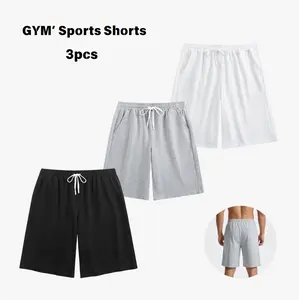 Sunland Unisex 3 Pack Sweat Shorts 80% Cotton Sports Shorts Athletic Elastic Waist Drawstring Gym Workout Jogger Pants with Pockets Premium Softness Func Adjust - Womenswear, Fabric