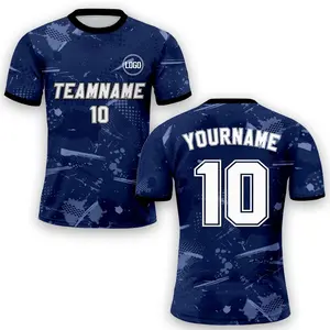 2025 Custom Navy Soccer Jersey for Men Women  Team Uniform Personalized with Name Logo Number Sublimation Soccer Jersey