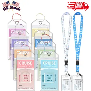 8 Pack Cruise Luggage Tags & 2 Pack Cruise Ship Lanyards with Waterproof ID Holder