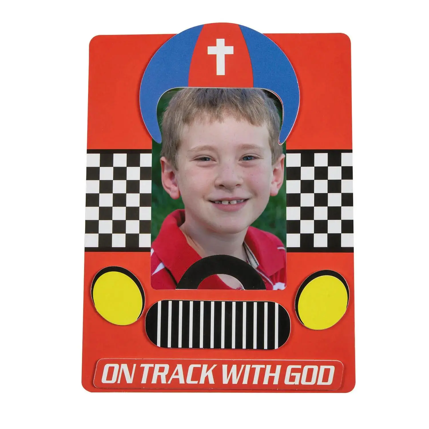 5" x 6 3/4" Race Car VBS Magnet Picture Frame Craft Kit - Makes 12