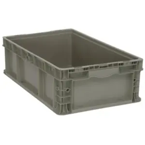 212 MAIN Gray Straight Wall Heavy-Duty Plastic Storage & Shipping Container, 24x15x7.5in Stacking Box Holder & Organizer for Automotive & Motorcycle Accessories