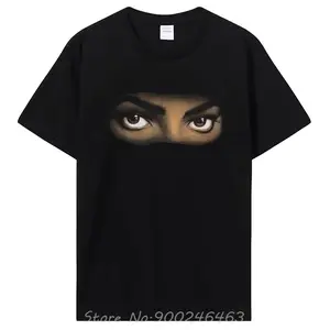 Graphic tshirt Tribute To Michael Jackson Michael Jackson Portrait Print Short Sleeve Retro Men's and High Street T-Shirt Tide