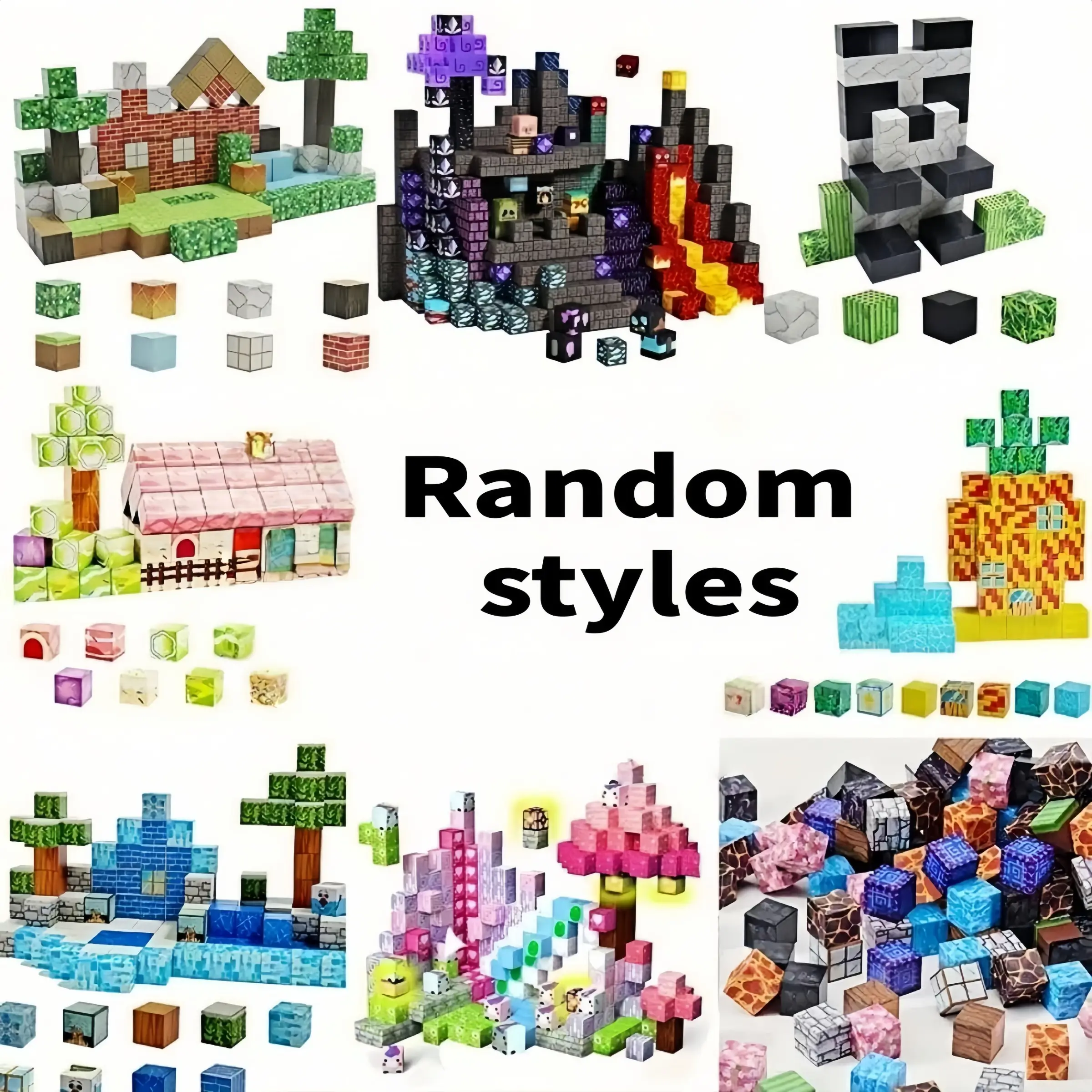 Random Color Magnetic Building Blocks Toy Set, Magnetic Blocks Kids Building Toy Set, Stem Sensory Toys, Perfect Sensory DIY Toy for Boys and Girls