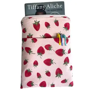 Quilted Handmade Book Sleeve / kindle cover Cover for Books & E-reader with Added Batting for Protection Featuring Floral and Checkered Patterns Tablet Protective Big Computer Organiser Cotton