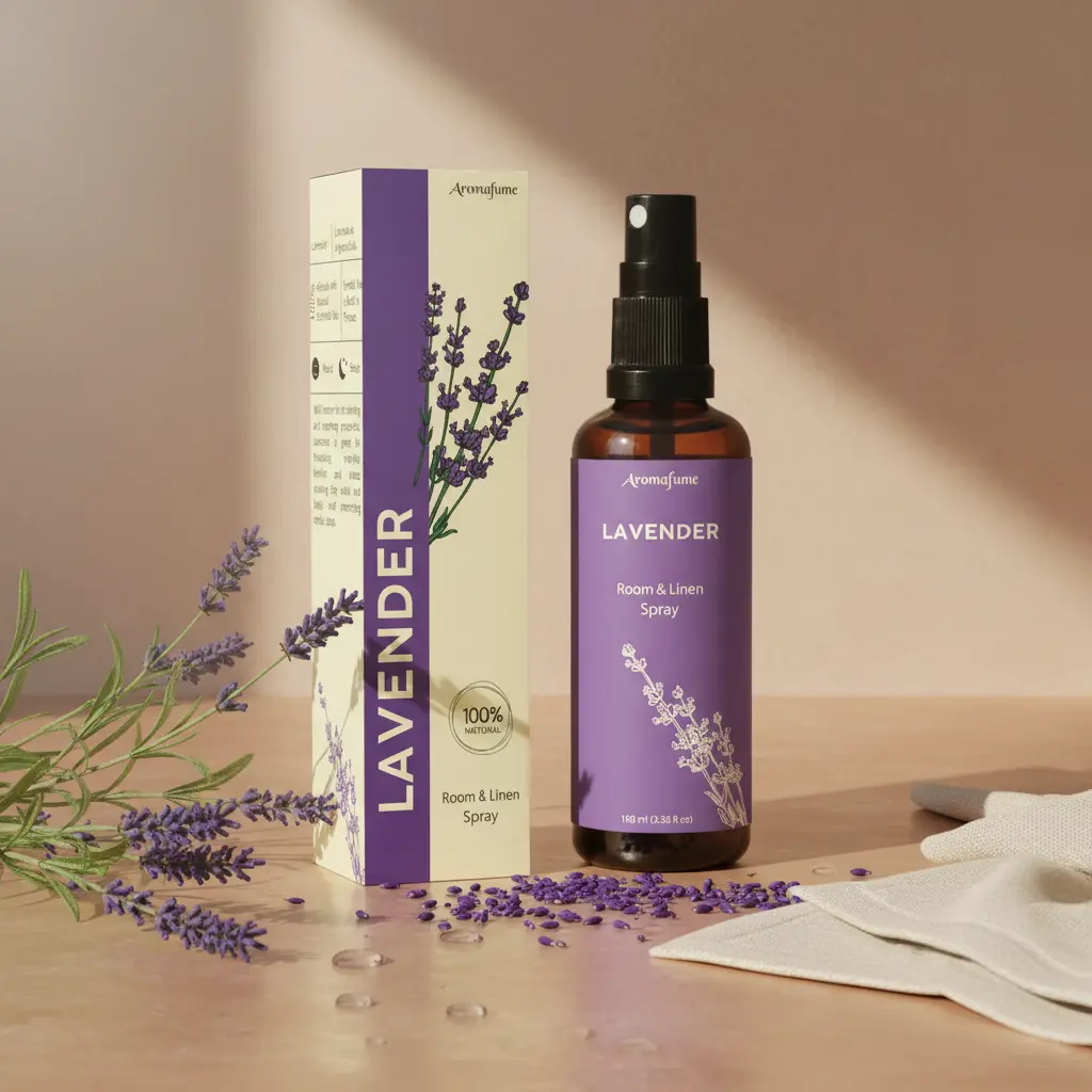 Lavender Room, Linen & Pillow Spray by Aromafume | 100ml/3.38 fl oz | with Pure Lavender Essential Oil | Aromatherapy Spray for Relaxation, Sleep & Stress Relief | Mist for Bedding, Fabrics