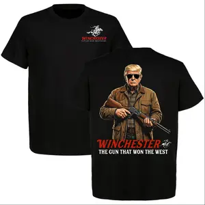 2026 Trump Winchester Western Graphic T-Shirt, The Gun That Won the West Retro Cowboy Hunter Tee, Patriotic Rifle Streetwear Gift for Western Fans