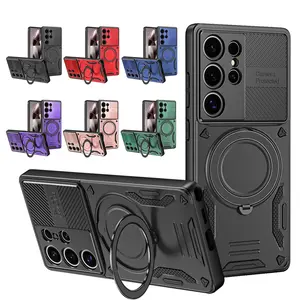 US-CASE - Luxury Armor Magnetic Case For Samsung Galaxy S25 Edge S24 S23 S22 S21 S20 Ultra Plus FE Ring Bracket Bumper Protection Cover